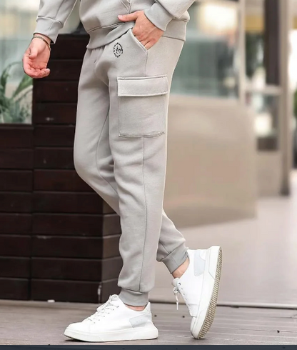 Luxury Cotton Velvet Cargo Joggers